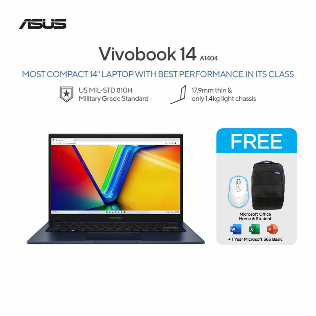 ASUS Vivobook 14 A1404VAP Core 7 150U 512GB SSD 8GB FHD IPS Win11+OHS