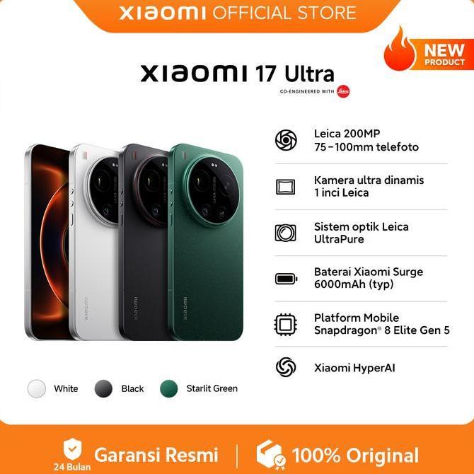 NEW XIAOMI 17 ULTRA (16GB/512GB) (16GB/1TB) LEICA 200MP 75100MM TELEFOTO [XIAOMI OFFICIAL STORE] ORI