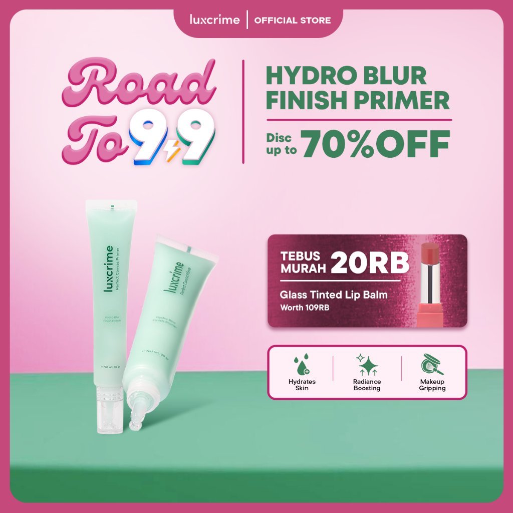 Luxcrime Perfect Canvas - Hydro Blur Finish Primer - Mengecilkan Pori & Melembabkan Kulit