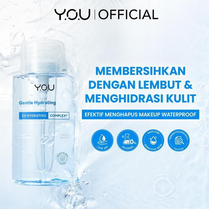 YOU Micellar Water Series Gentle Hydrating Centella Acne Refreshing Glow Boosting 300ml Untuk Semua Kulit Lembut Cepat Menghapus Makeup & Mencerahkan kulit