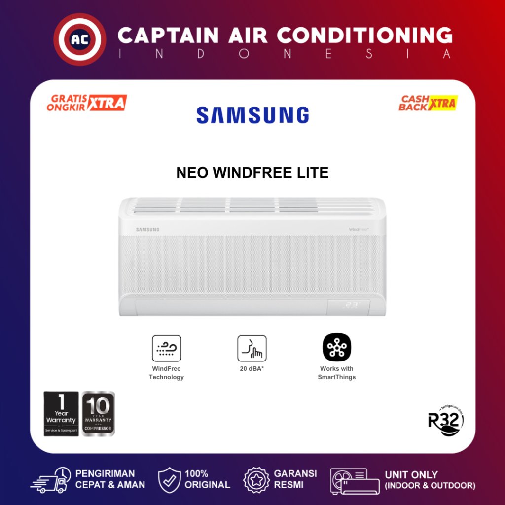SAMSUNG AC Split AR60H05D1KWNSE 1/2 PK Neo WindFree Lite Inverter