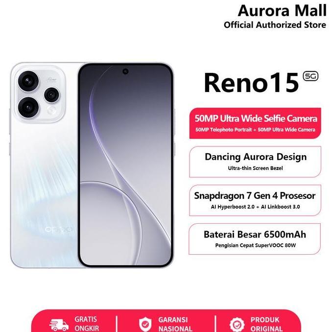 OPPO Reno15 5G (8/256)(12/256) - 50MP Camera Garansi Resmi Indonesia HP terbaru 2026 Handphone COD
