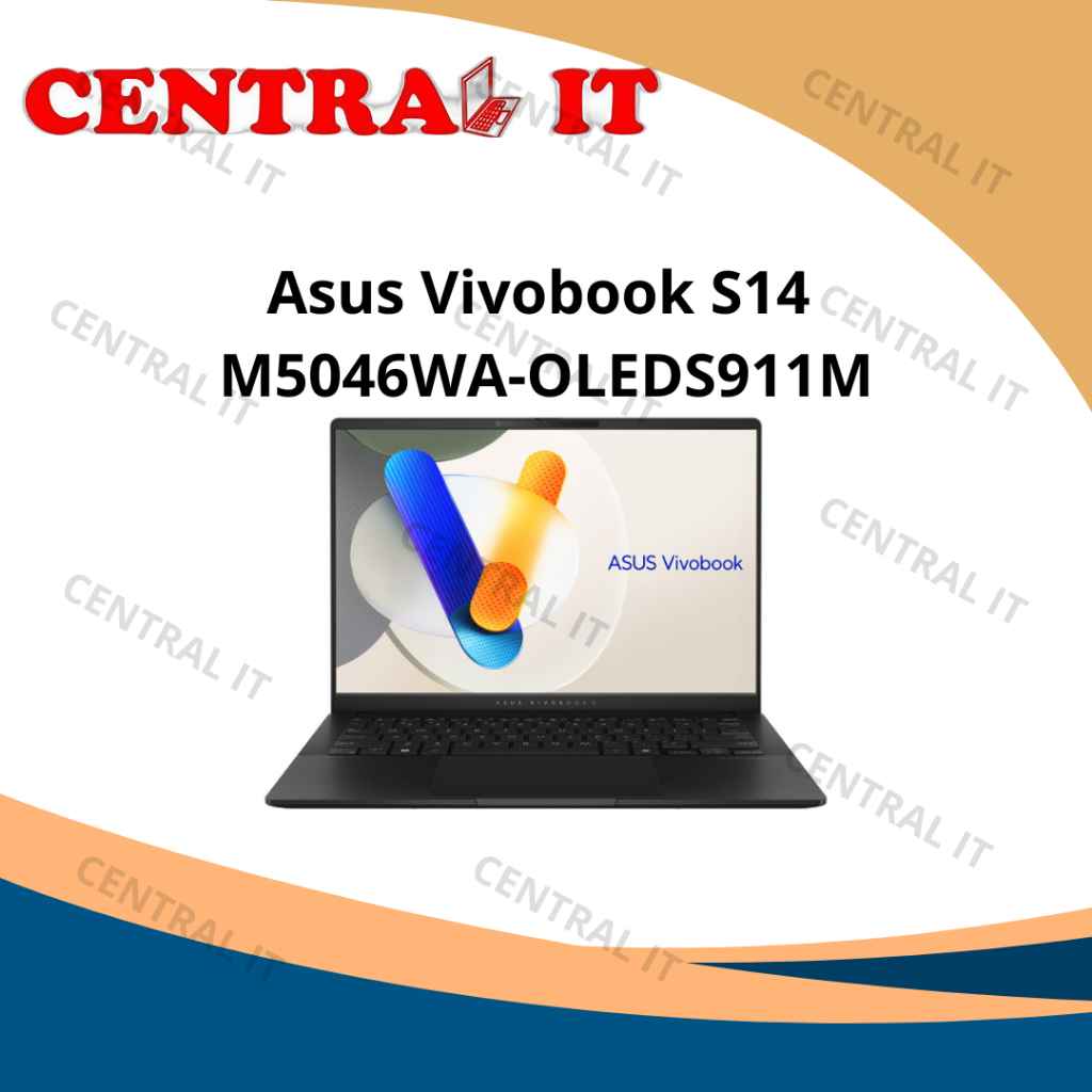 ASUS Vivobook S14 M5046WA-OLEDS911M Laptop Ringan Tipis Prosesor AMD Ryzen AI 9 365 Layar OLED 14 Inci 3K RAM 24GB SSD 1TB Grafis AMD Radeon 880M Sistem Operasi Windows 11 Home