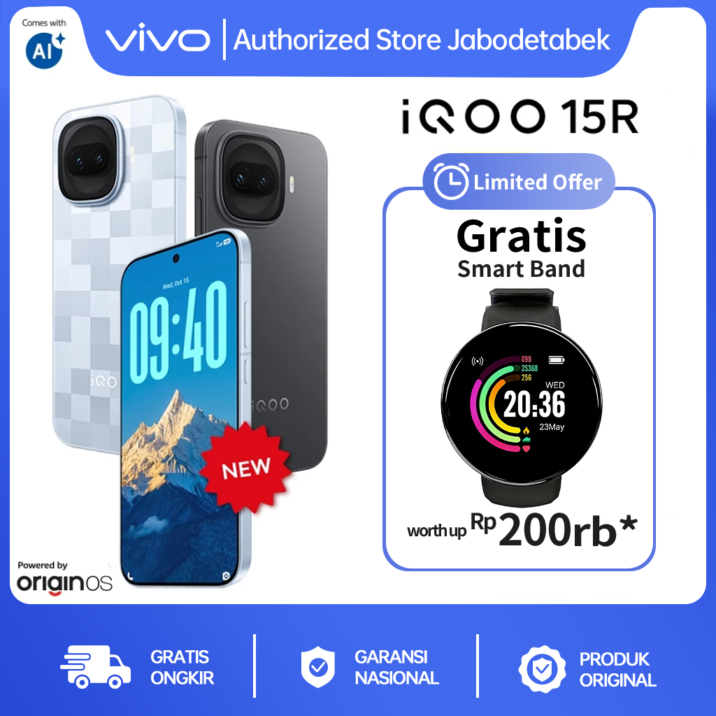 Jual vivo iQOO 15R - Snapdragon 8 Gen 5, 100W FlashCharge, 144FPS Gaming | Shopee Indonesia