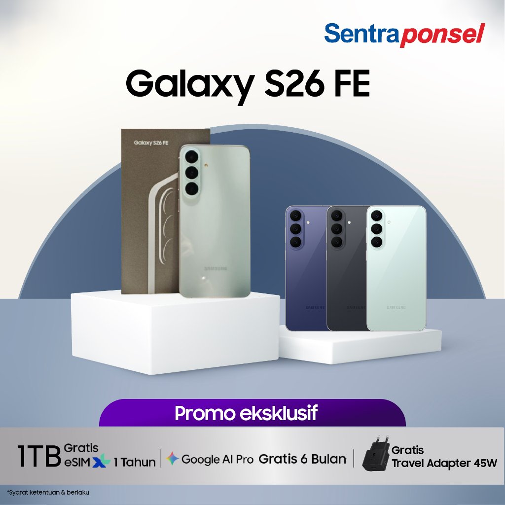 Jual Galaxy S26 FE 8/128GB - Handphone AI | Kamera 50MP | Prosesor 3nm | Shopee Indonesia