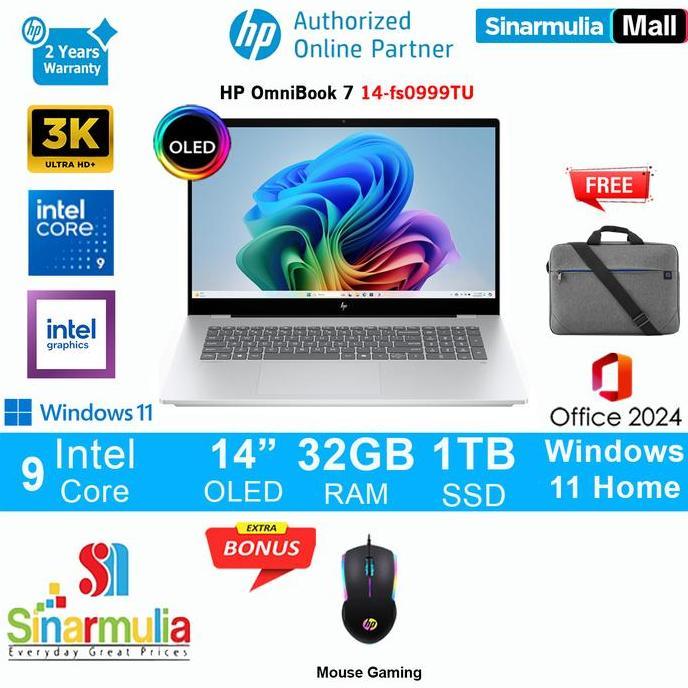 MGC HP OmniBook 7 14 Core 9 270H 1TB SSD 32GB 3K OLED 120Hz 100%sRGB Win11+OHS - fs0999TU