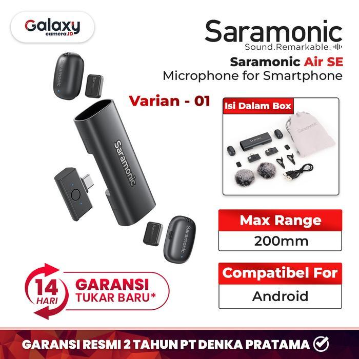 Saramonic AIR SE AI-Powered Clip-On & Handheld Dual Wireless Microphone for Smartphone HP Mic Wireless Garansi Resmi - SE 01