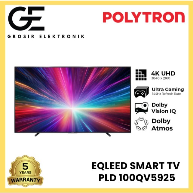 POLYTRON Smart Google TV Cinemax EQLED 100 inch PLD 100QV5925 Garansi Resmi