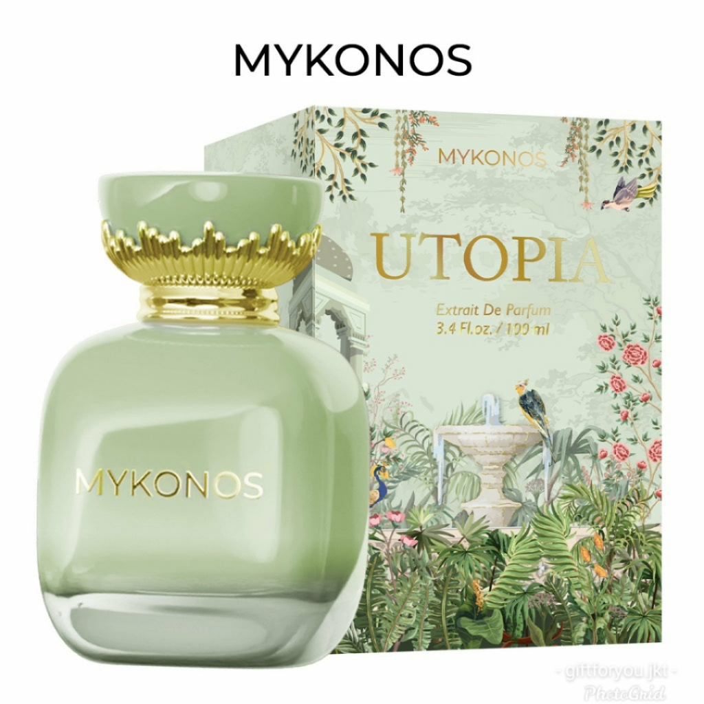 Mykonos Floral Utopia Extrait de Parfum 100ml Perfume Cologne Scent Fragrance Lokal Perawatan Badan Tubuh Body Treatment Wewangian Wangi Collection Koleksi Gift Birthday Idea Original