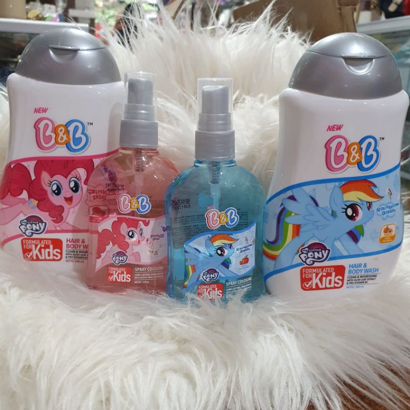 [ B&B ] Paket Hemat Hair & Body Wash 280ml + Spray Cologne 125ml