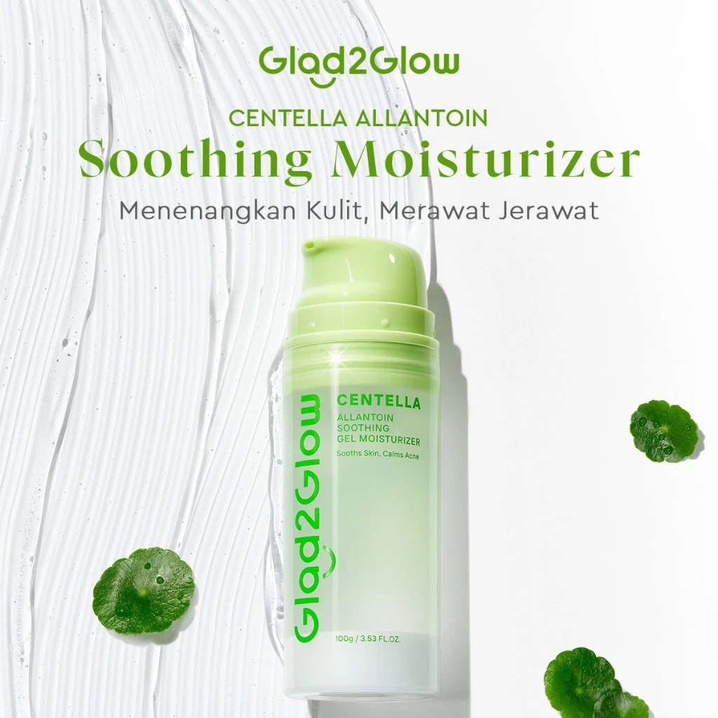 Glad2Glow Centella Water Gel Soothing Moisturizer Madeca Cream Berjerawat Acne Cica Pelembab Wajah 100g
