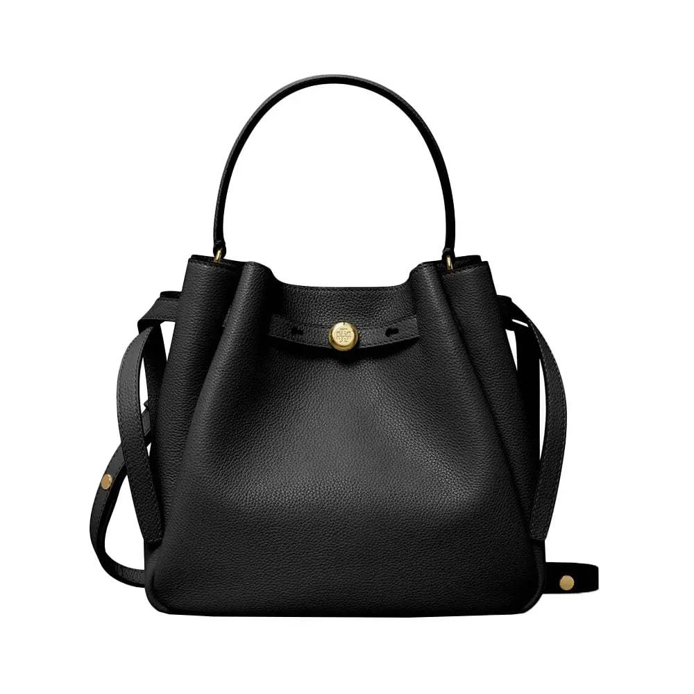 Tory Burch Romy Soft Pebbled Leather Bucket Bag