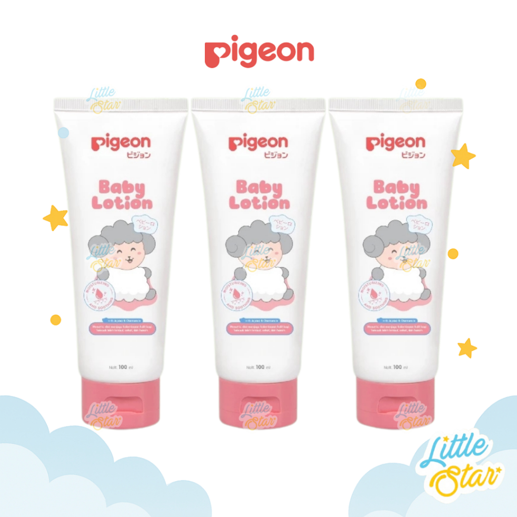 Triple Pack 3 Pcs Pigeon Baby Lotion 100ml Losion Bayi Lembut Kulit Anak Krim Muka Badan BPOM