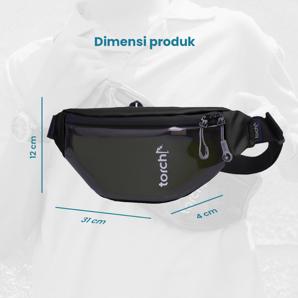 WAJIB PUNYA TORCH Josan Tas Pinggang Selempang Ringan Anti Air Pria Wanita - Waist Bag Waterproof