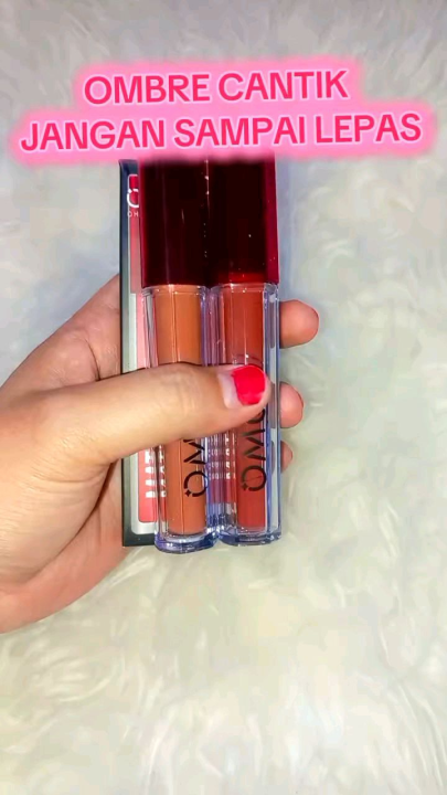《Blueberry》OMG Lip Cream Ombre Shade 14 Cappuccino + 15 Espresso Tahan Lama BPOM | Lazada Indonesia
