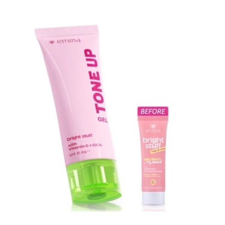 Emina Bright Stuff Tone Up Cream Gel - 2x Instan Mencerahkan kulit 20ml