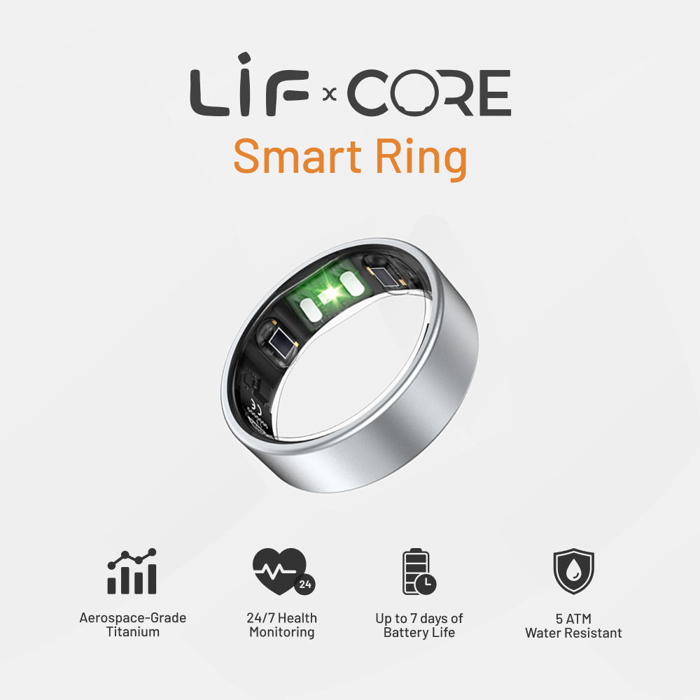 Jual LIF Core Smart Ring Health Tracker AI Glucose Sleep Nutrition Activity Tracking SpO2 Water Resistant - Cincin Pintar Kesehatan 24 Jam - Titanium Silver | Shopee Indonesia