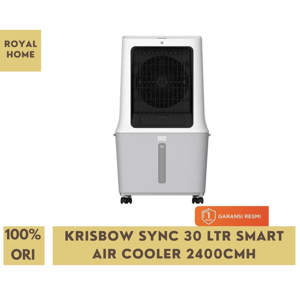 Jual Krisbow Sync 30 Ltr Smart Air Cooler 2400cmh Putih Wifi Remote Pendingin Udara Evaporatif Portable | Shopee Indonesia