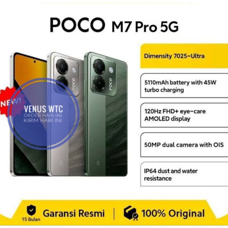 poco m7 4G 8/256 poco m7 pro 5G 8/256 garansi resmi no repack