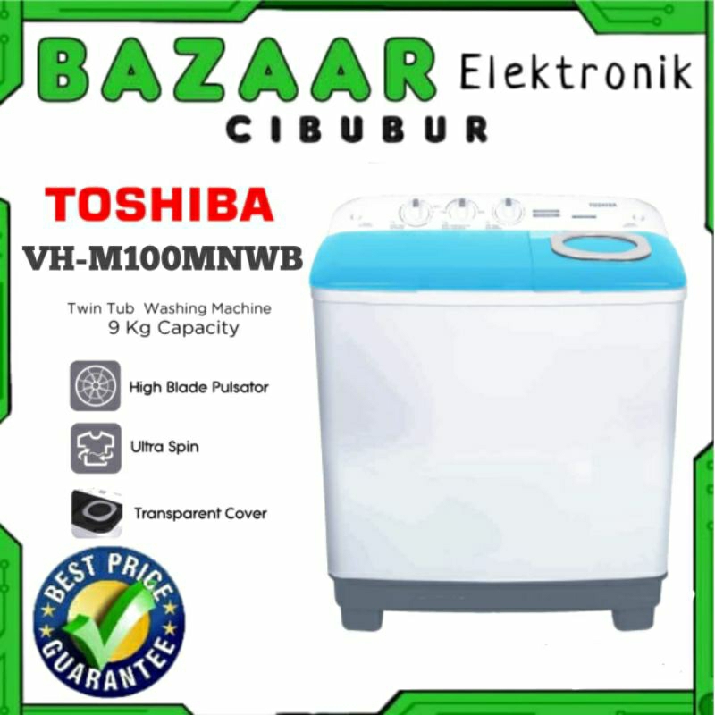 MESIN CUCI TOSHIBA 2 TABUNG VHM100MNWB / VH-M100MN-WB