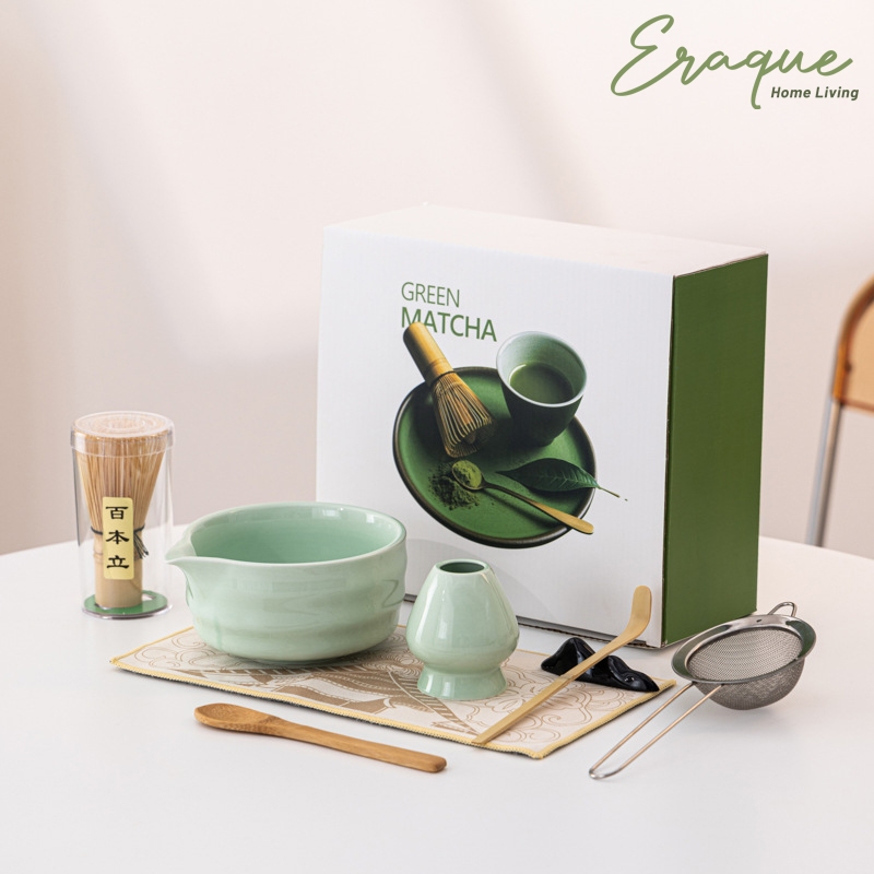 Vale Matcha Bowl Set 8 pcs / Alat Pengaduk Mangkok Making Set Matcha Tea Set Keramik Import Gift Box