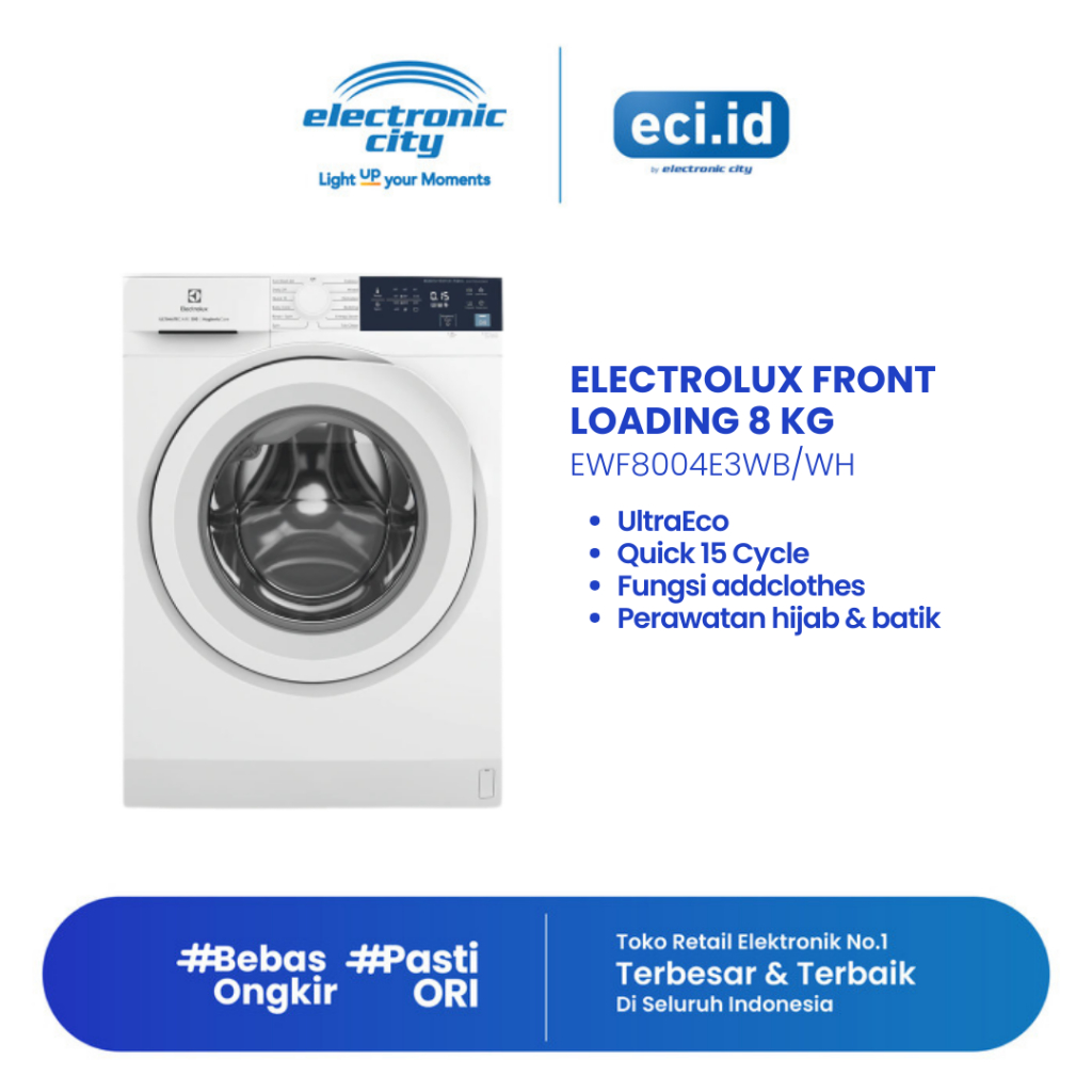 Electrolux Mesin Cuci Front Loading 8Kg - EWF8004E3WB/WH
