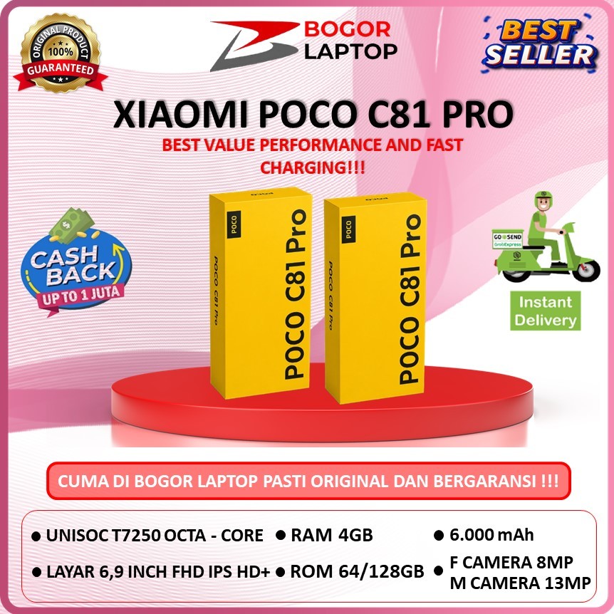 XIAOMI POCO C81 PRO RAM 4GB PENYIMPANAN 64/128GB - GARANSI RESMI