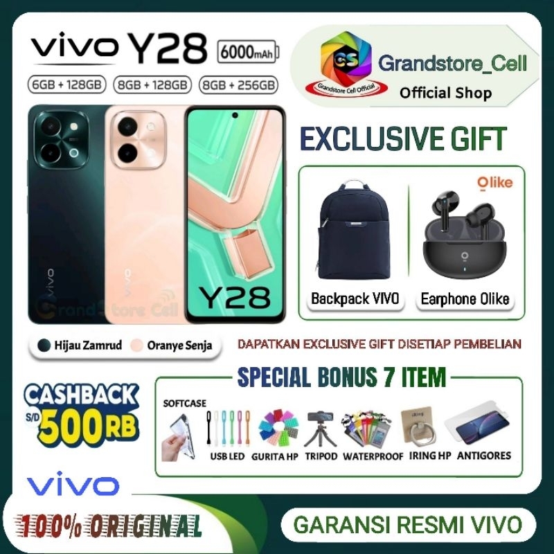 Jual VIVO Y28 NFC RAM 6/128 | VIVO Y 28 RAM 8/128 | VIVO Y28 RAM 8/256 GARANSI RESMI VIVO INDONESIA | Shopee Indonesia