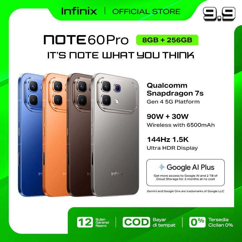 Infinix Note 60 Pro 8/256GB - Up to 16GB Extended RAM - Snapdragon 7s Gen 4 - 6.78” 1.5K Amoled - 50MP - 6500 mAh - 90W Charging - NFC