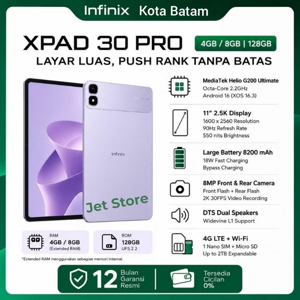 Infinix XPad 30 Pro 4G LTE Ram 8/128GB 4/128GB Original New Garansi Resmi Indonesia X Pad Tablet