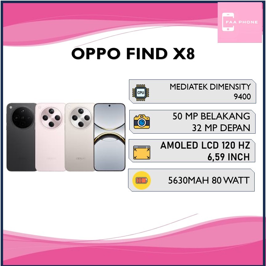 Jual OPPO FIND X8 RAM 16GB ROM 512GB MEDIATEK DIMENSITY 9400 | Shopee Indonesia