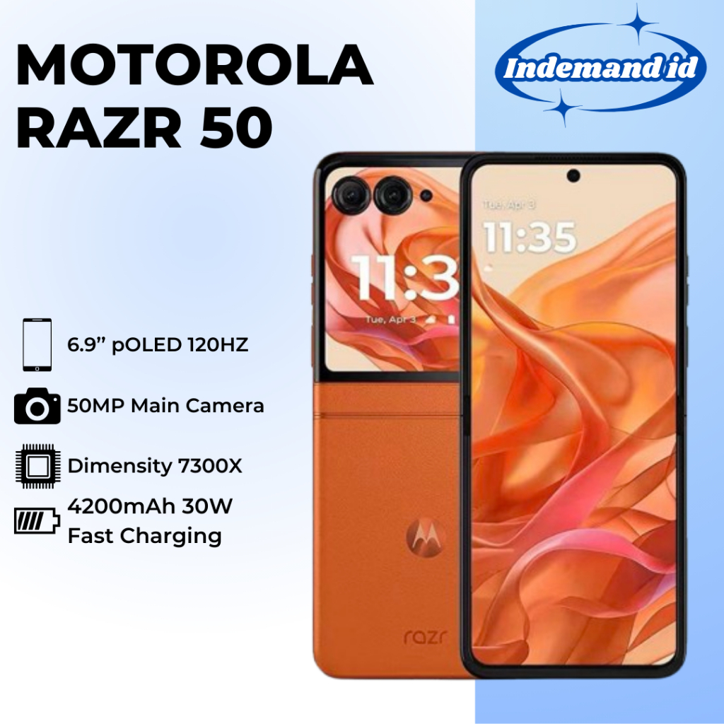 Jual Motorola Razr 50 5G 6.9" 120Hz Dimensity 7300X 4200mAh 30W | Shopee Indonesia