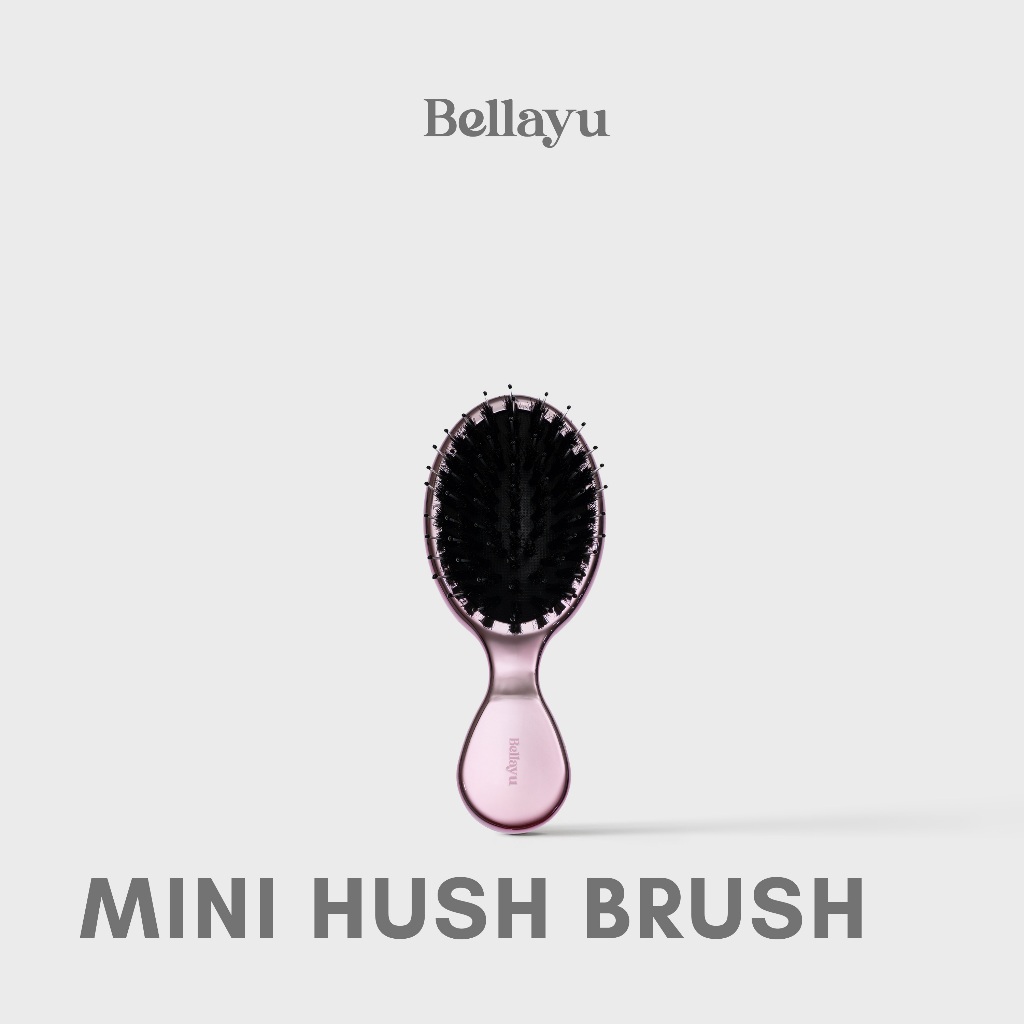 Jual Bellayu Mini Hush Brush in Rosy | Sisir Rambut Mini Dari Bulu Kuda Asli Premium Travel Horse Hair Brush Anti Frizz & Shiny | Shopee Indonesia