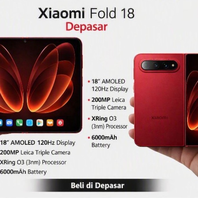 Jual Xiaomi 18 Fold 12GB 16GB 256GB 512GB 1TB hp handphone ponsel layar lipat | Shopee Indonesia
