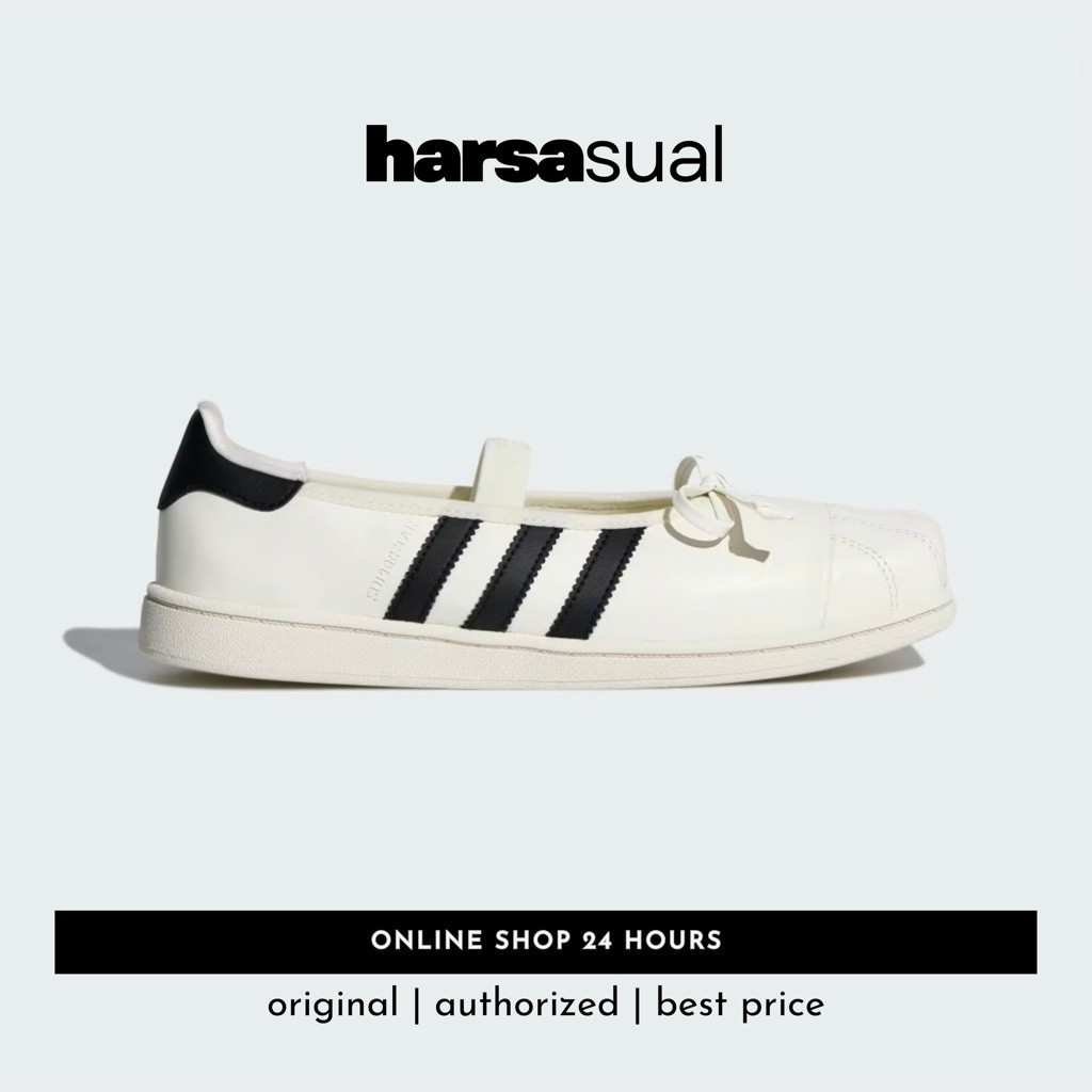 Sepatu Sneakers Wanita Adidas x JENNIE - Superstar SQ Ballet Off White Core Black [LB3786] - Original