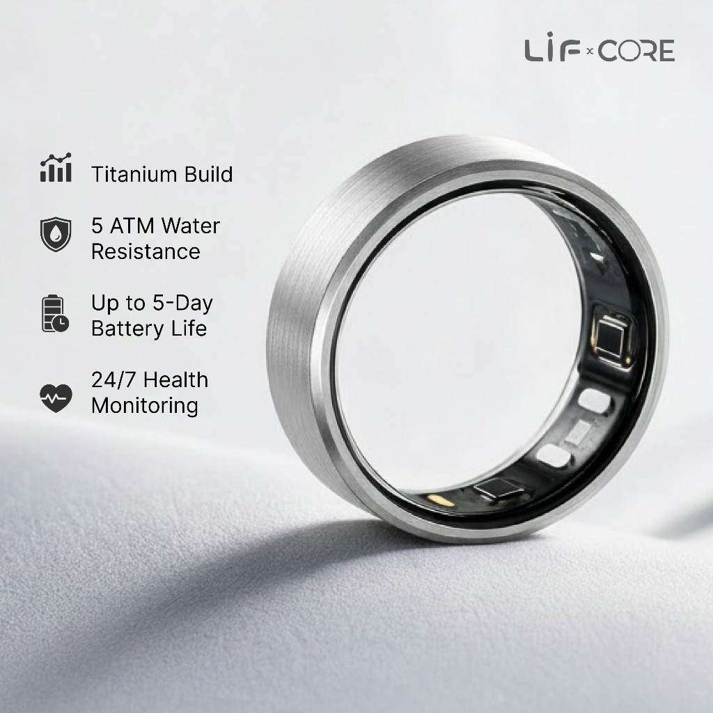 Jual LIF Core Smart Ring Health Tracker AI Glucose Sleep Nutrition Activity Tracking SpO2 Water Resistant - Cincin Pintar Kesehatan 24 Jam - Titanium Silver | Shopee Indonesia