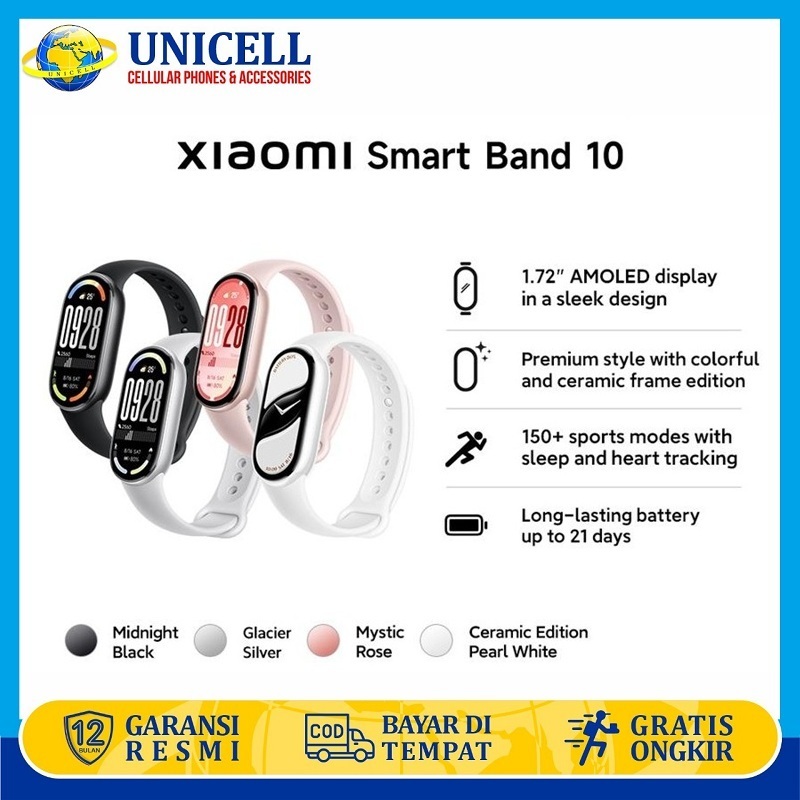 Xiaomi Smart Band 10 1.72" AMOLED display 150+ sports modes | Battery up to 21 days