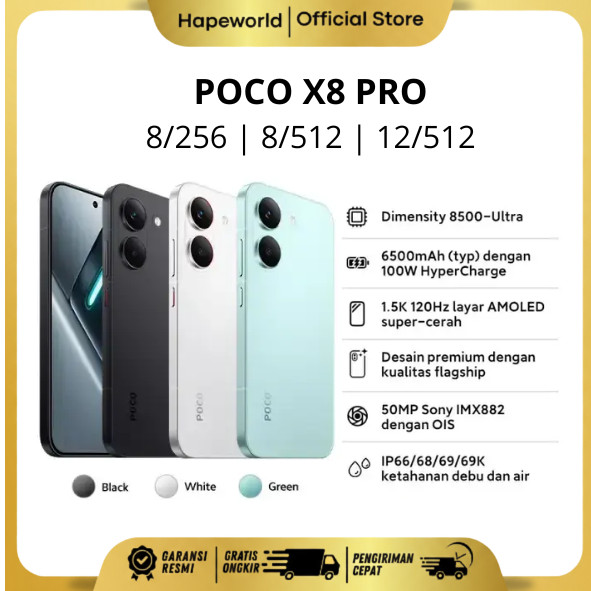 POCO X8 PRO (8/256) (8/512) (12/512) - GARANSI RESMI