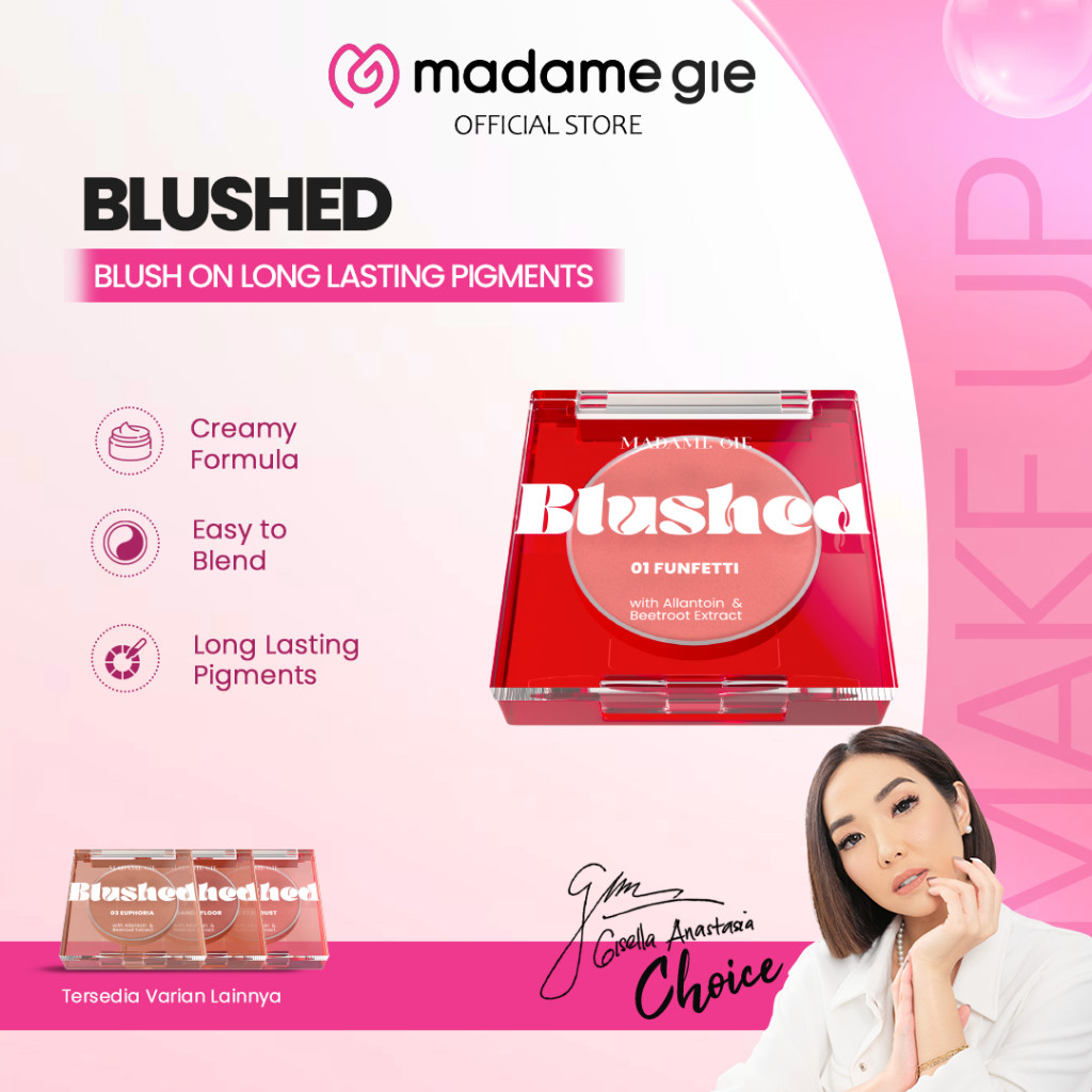 Madame Gie Blushed - Makeup Blush On Long Lasting Pigmented Original BPOM