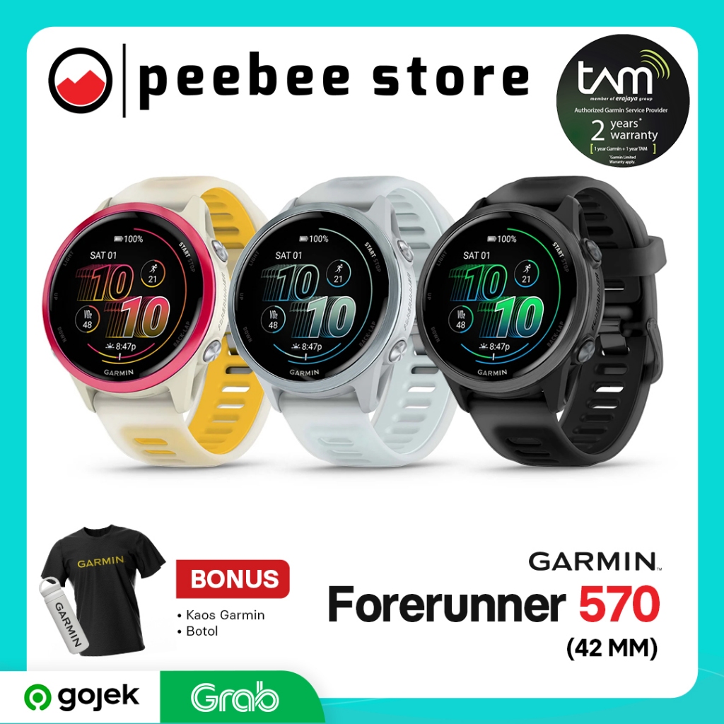 Garmin Forerunner 570 Smart Watch 42mm - Garansi Resmi TAM 2 Thn