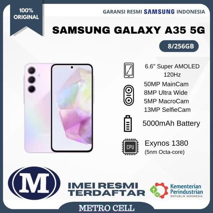 Samsung Galaxy A35 5G 8/256 GB - Garansi Resmi Sein 1 Tahun