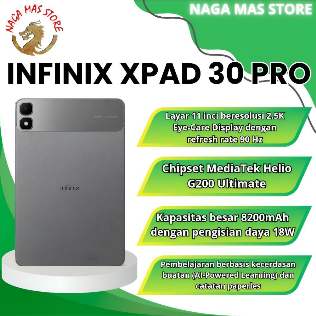 INFINIX XPAD 30 PRO 4G 8GB/128GB (SIM) GARANSI RESMI (FREE KEYBOARD)