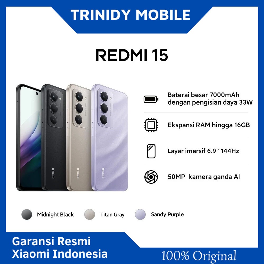Xiaomi Redmi 15 - 8/128 GB - Garansi Resmi