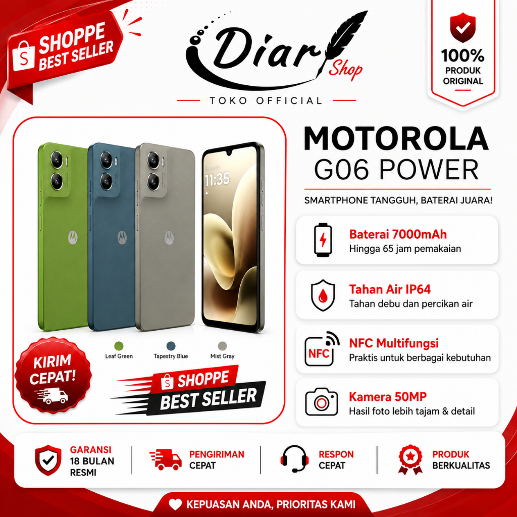 Motorola G06 Power 4+8/128gb 7000mAh Garansi Resmi