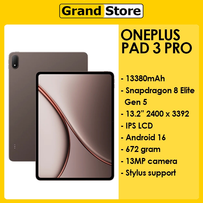 Jual OnePlus Pad 3 Pro Snapdragon 8 Elite Gen 5 13.2''LCD IPS 13380mAh 67W Android 16 | Shopee Indonesia