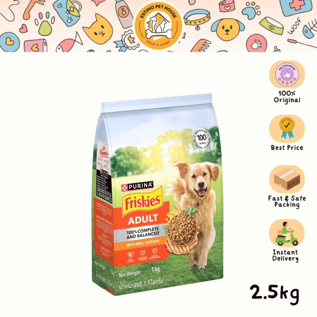 FRISKIES Dog Adult with Real Chicken 2.5kg Makanan Anjing