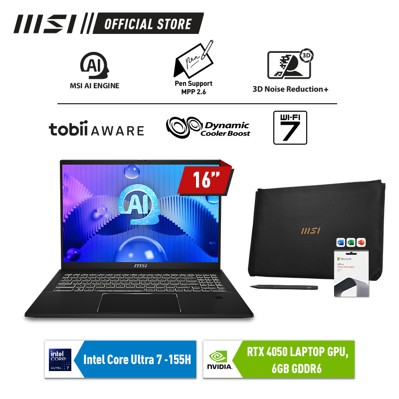 Jual MSI Summit E16 AI Studio A1VETG Intel Ultra 7 155H RTX 4050 16" QHD+ Touch Screen | Shopee Indonesia