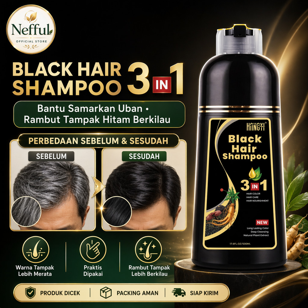 Nefful Black Hair Shampoo 3in1 500ml