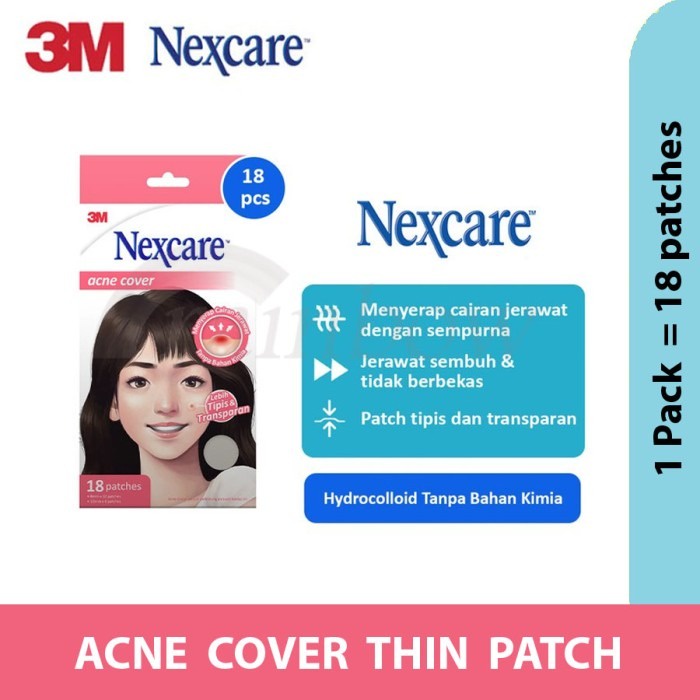Jual 3M Nexcare Acne Patch Pelindung & Penyerap Jerawat Thin Patch - Isi 18 | Shopee Indonesia