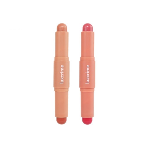[BPOM] Luxcrime Duo Lip Care | 2IN1 Lip scrub & Lip balm - Strawberry Glaze / Peach Crush LipCare